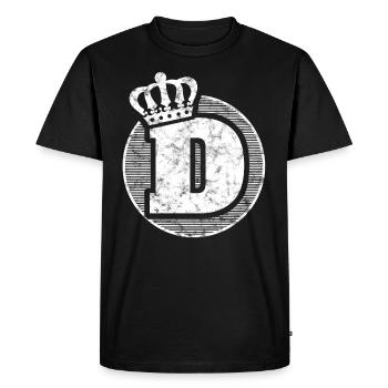 Élégante lettre D avec la couronne - T-shirt Premium bio Homme - noir - Devant - Nico (187cm)