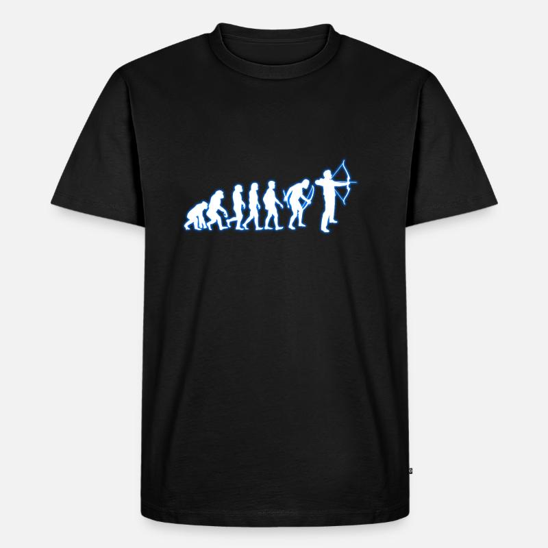 Evolution Bogenschießen - Männer Premium Bio T-Shirt - Schwarz
