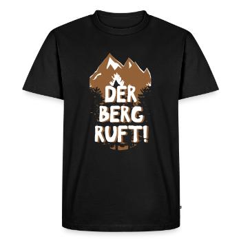 Der Berg ruft! Wandern Natur Outdoor Berge Gipfel - Männer Premium Bio T-Shirt - Schwarz - Vorne - Nico (187cm)