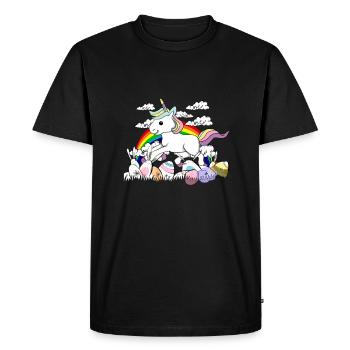 oeufs de Pâques Unicorn - T-shirt Premium bio Homme - noir - Devant - Nico (187cm)