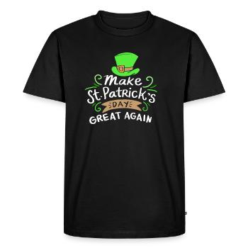Le jour de St Patrick - Faire grand jour Encore une fois St Patrick - T-shirt Premium bio Homme - noir - Devant - Nico (187cm)