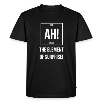 Ah l'élément de surprise - T-shirt Premium bio Homme - noir - Devant - Nico (187cm)