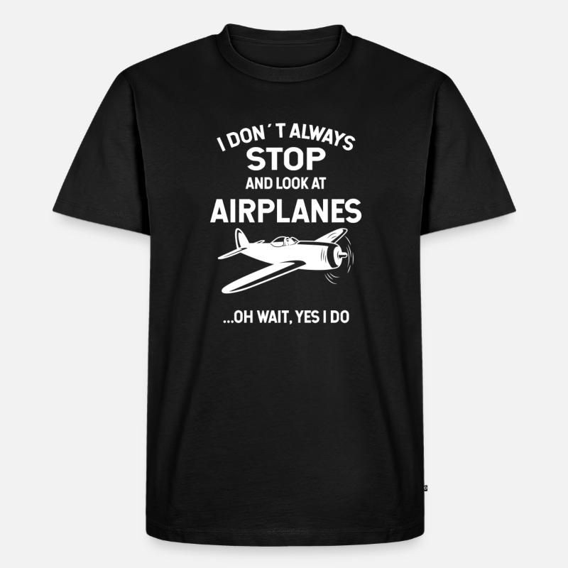 Airplanes - Männer Premium Bio T-Shirt - Schwarz