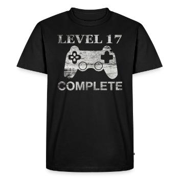 17 Years - 17th Birthday Level 17 Complete Shirt - Men's Premium Organic T-Shirt - black - Front - Nico (187cm)