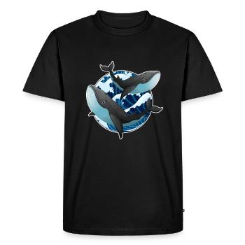 whales - Men's Premium Organic T-Shirt - black - Front - Nico (187cm)