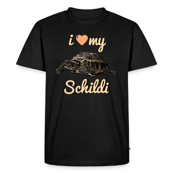 Schildi turtle i love my turtle - Men's Premium Organic T-Shirt - black - Front - Nico (187cm)
