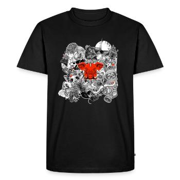 Stickers Animal - Men's Premium Organic T-Shirt - black - Front - Nico (187cm)