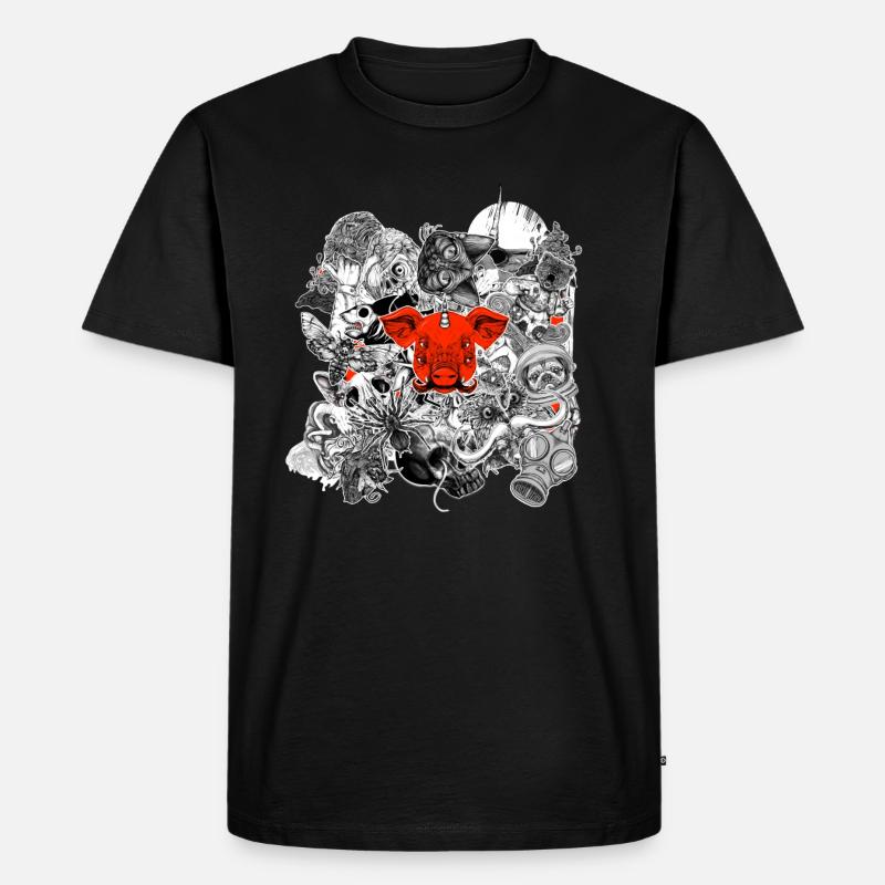 Aufkleber Tier - Männer Premium Bio T-Shirt - Schwarz