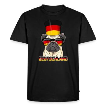 Refroidir l'Allemagne carlin avec chapeau et lunettes - T-shirt Premium bio Homme - noir - Devant - Nico (187cm)
