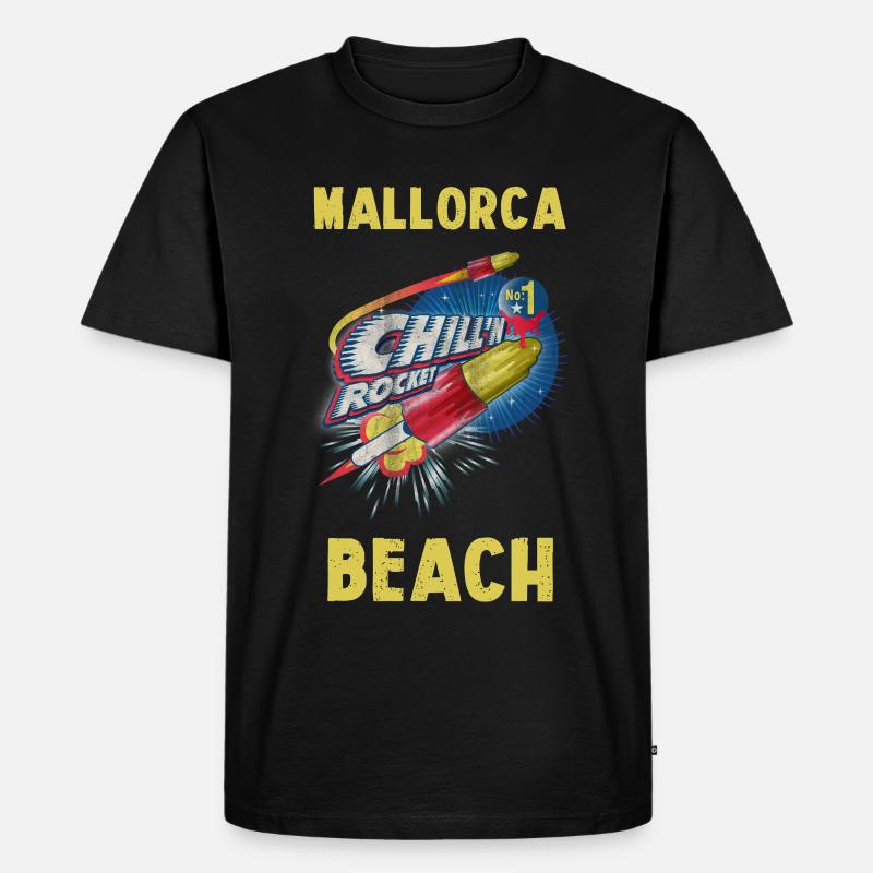 Mallorca Beach - Männer Premium Bio T-Shirt - Schwarz