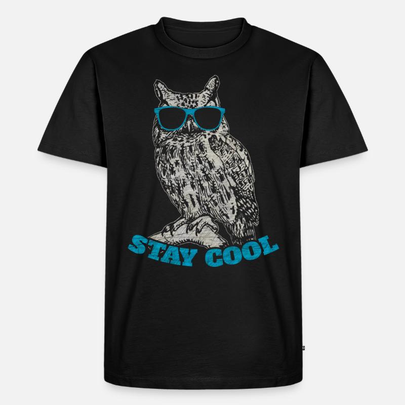 Eule - Männer Premium Bio T-Shirt - Schwarz