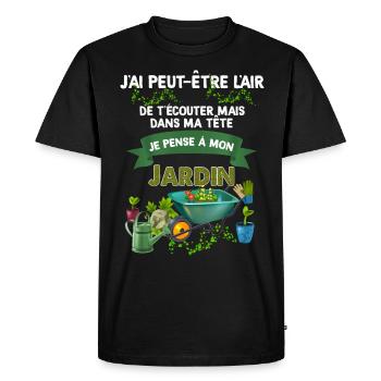 Jardinage humour jardin métier jardinier - T-shirt Premium bio Homme - noir - Devant - Nico (187cm)