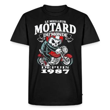 Le meilleur motard du monde depuis 1987 - T-shirt Premium bio Homme - noir - Devant - Nico (187cm)