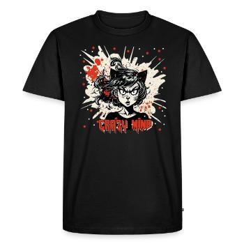 Trash Polka Crasy Mind - Men's Premium Organic T-Shirt - black - Front - Nico (187cm)