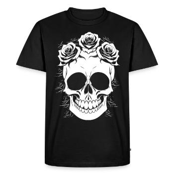 Horreur Crâne Crâne Art Crâne Gothique Heavy Metal - T-shirt Premium bio Homme - noir - Devant - Nico (187cm)