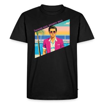 Journées d’été, façons de faire - T-shirt Premium bio Homme - noir - Devant - Nico (187cm)
