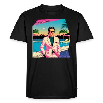 Summer Style - Men's Premium Organic T-Shirt - black - Front - Nico (187cm)