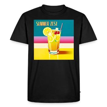 Zeste d’été - T-shirt Premium bio Homme - noir - Devant - Nico (187cm)
