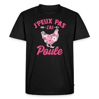 J'peux pas j'ai poule - T-shirt Premium bio Homme - noir - Devant - Nico (187cm)