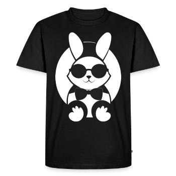 Drôle Lapin Lunettes de Soleil Cool Sunglas Lapin - T-shirt Premium bio Homme - noir - Devant - Nico (187cm)