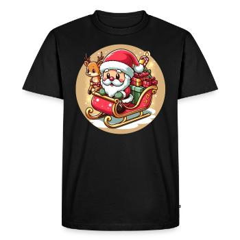 Père Noël - T-shirt Premium bio Homme - noir - Devant - Nico (187cm)
