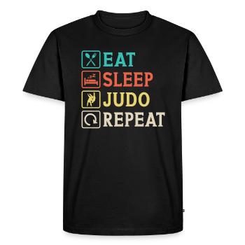 Eat Sleep Judo Repeat - Men's Premium Organic T-Shirt - black - Front - Nico (187cm)