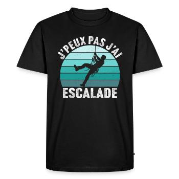 J'peux pas j'ai escalade - T-shirt Premium bio Homme - noir - Devant - Nico (187cm)