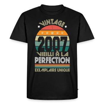18 Year Anniversary - Vintage 2007 - Perfection - Men's Premium Organic T-Shirt - black - Front - Nico (187cm)