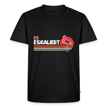Damen Flamingo Es Eskaliert Eh Saufen Alkohol - Männer Premium Bio T-Shirt - Schwarz - Vorne - Nico (187cm)