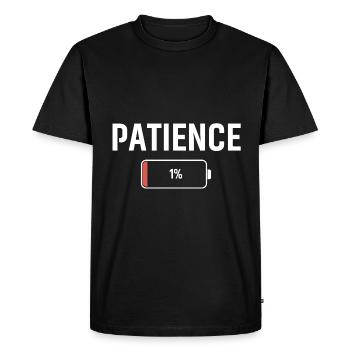 Patience 1% Batterie Faible - T-shirt Premium bio Homme - noir - Devant - Nico (187cm)