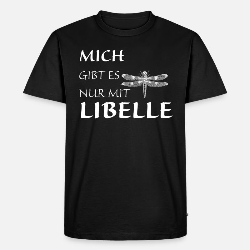 Nur mit Libelle - Männer Premium Bio T-Shirt - Schwarz