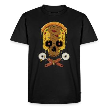 Zombie Halloween Pizza - Men's Premium Organic T-Shirt - black - Front - Nico (187cm)