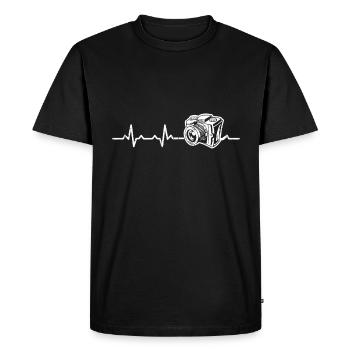 Heartbeats Camera Heart Rate - Men's Premium Organic T-Shirt - black - Front - Nico (187cm)