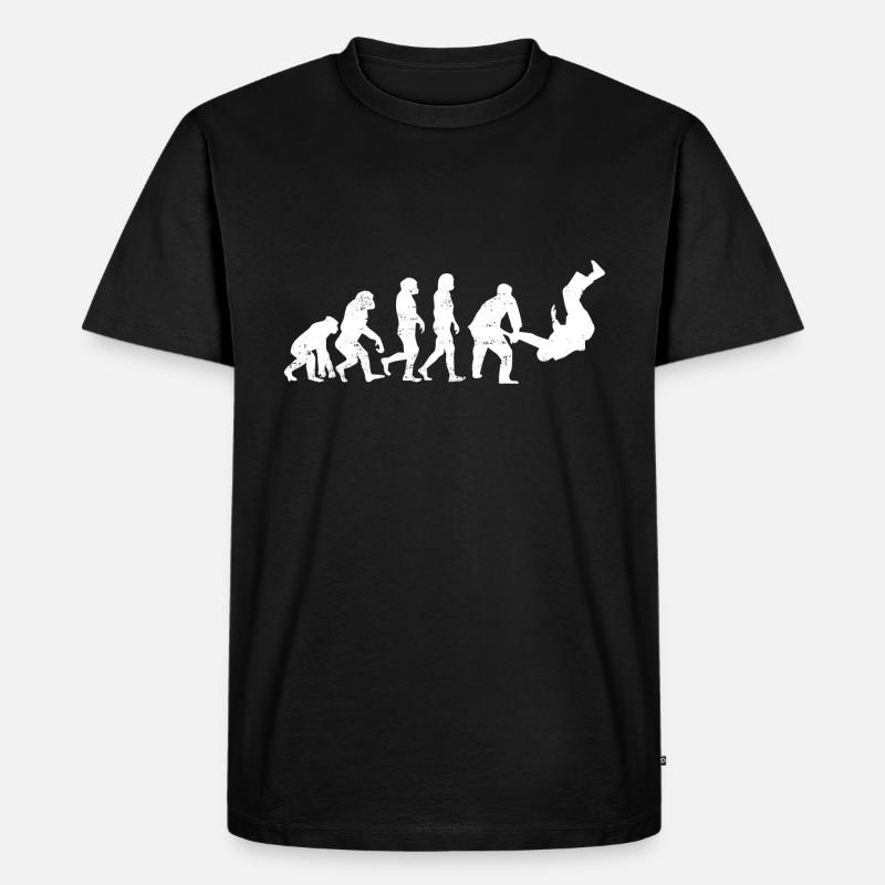 Evolution Judo - Männer Premium Bio T-Shirt - Schwarz