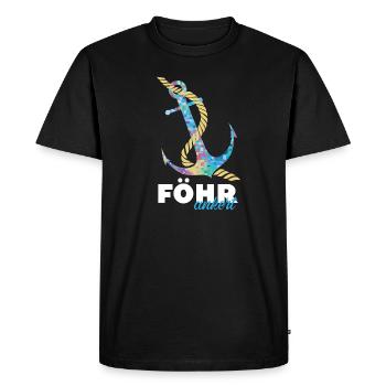 Föhrankert Föhr Foehr Anchor Mer du Nord Ile de la Mer du Nord - T-shirt Premium bio Homme - noir - Devant - Nico (187cm)