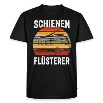 Chemin de fer à petit train grand-père - T-shirt Premium bio Homme - noir - Devant - Nico (187cm)