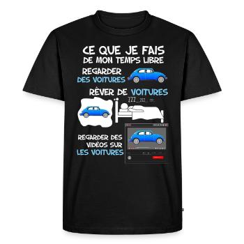 Voiture humour cadeau drôle papa mécanicien - T-shirt Premium bio Homme - noir - Devant - Nico (187cm)