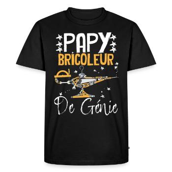 Papy Bricoleur De Génie Citation Cadeau Grand-Père - T-shirt Premium bio Homme - noir - Devant - Nico (187cm)
