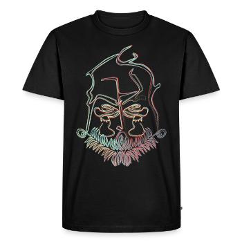Mushroom illusion - Men's Premium Organic T-Shirt - black - Front - Nico (187cm)