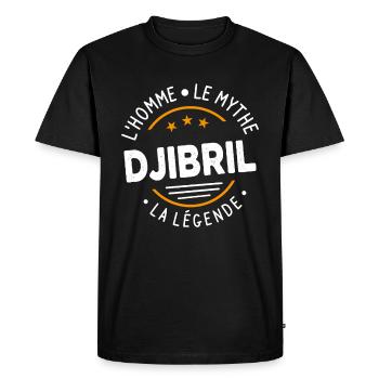 Djibril L'Homme Le Mythe La Légende - T-shirt Premium bio Homme - noir - Devant - Nico (187cm)