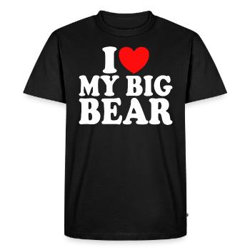 I Love My Big Bear Couple Man Bear - Men's Premium Organic T-Shirt - black - Front - Nico (187cm)