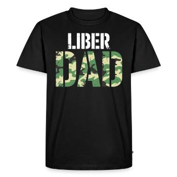 Humour Libertarien Camo Liberté Papa - T-shirt Premium bio Homme - noir - Devant - Nico (187cm)