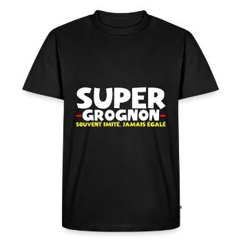 Super Grognon Souvent Imité Jamais Égalé - T-shirt Premium bio Homme - noir - Devant - Nico (187cm)