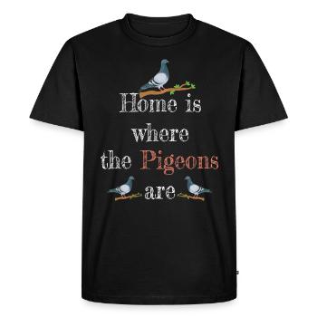 Pigeon colombophile tshirt pigeons race pigeons voyageurs - T-shirt Premium bio Homme - noir - Devant - Nico (187cm)