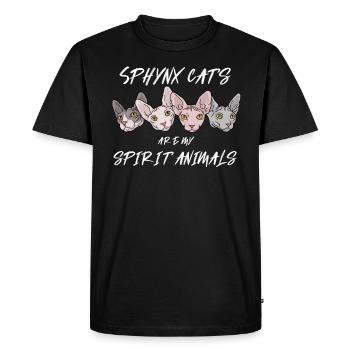 Cadeau de propriétaire de chat Sphynx Femme Chat Sphynx - T-shirt Premium bio Homme - noir - Devant - Nico (187cm)