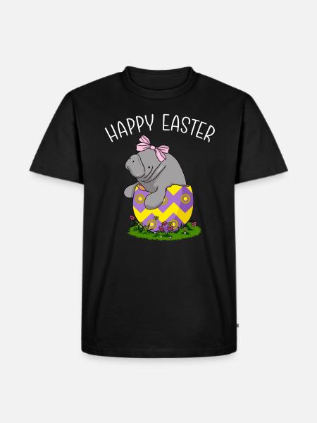 Happy Easter Manatee Gift Manatee - Men's Premium Organic T-Shirt - black