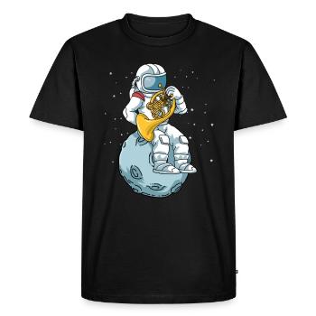 Chemise cor d'harmonie homme cor d'astronaute orchestre - T-shirt Premium bio Homme - noir - Devant - Nico (187cm)