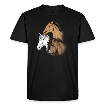 Cheval autocollant cheval cadeau fille équitation - T-shirt Premium bio Homme - noir - Devant - Nico (187cm)
