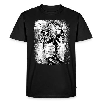 Chemise samouraï vintage japon 7 vertus samouraï - T-shirt Premium bio Homme - noir - Devant - Nico (187cm)