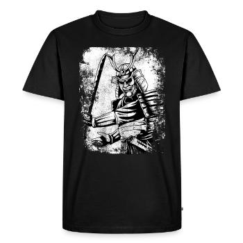 Chemise de guerrier samouraï rétro 7 vertus japon - T-shirt Premium bio Homme - noir - Devant - Nico (187cm)